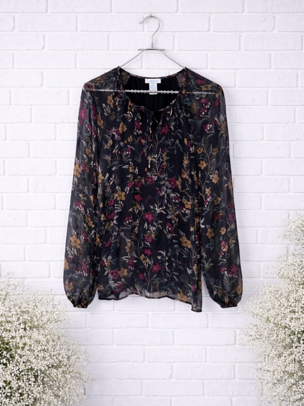 Sundance Acantha Floral Print Ruffle Long Sleeve Blouse Size XS